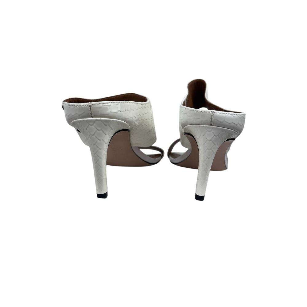 Calvin Klein Women's Cecily white patent leather python slide sandals heels NWOT - Picture 2 of 7